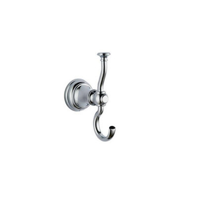 Bubly Bathrooms Chrome Astley Robe HookWall Mounted Mild Steel Gloss Finish Modern Design from B&Q