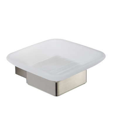Bubly Bathrooms Brushed Nickel Soap Dish HolderDurable Wall Mounted Design from B&Q