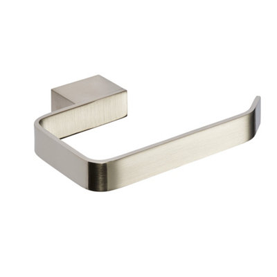 Bubly Bathrooms Premium Brushed Nickel Toilet Roll HolderWall Mounted Bathroom Paper Holder from B&Q