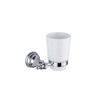 Bubly Bathrooms Chrome Astley Tumbler HolderWall Mounted Mild Steel Gloss Finish Modern Design from B&Q