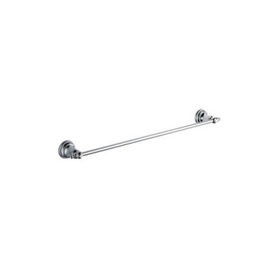 Bubly Bathrooms Chrome Astley Single Towel BarWall Mounted Mild Steel Gloss Finish Modern Design from B&Q
