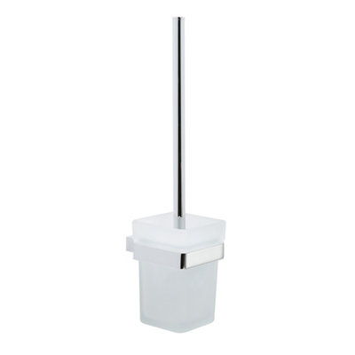Bubly Bathrooms Premium Wall Mounted Chrome Toilet Brush SetModern Design from B&Q