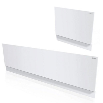Bubly Bathrooms Halite Waterproof Gloss White Bath Panel Set: 1700mm Front & 700mm End With Plinth from B&Q