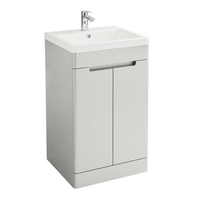 Bubly Bathrooms Matt Grey Selkirk 500mm 2 Door Vanity Basin Sink Unit Bathroom from B&Q