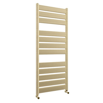 Bubly Bathrooms Brushed Brass 500 X 1200mm Towel Warmer Ladder Rail Radiator from B&Q