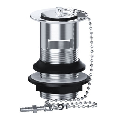 Bubly Bathrooms Bathroom Plug Hole And Chain Basin Sink Metal Slotted Waste Chrome Traditional from B&Q