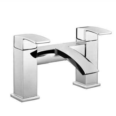 Bubly Bathrooms Lucia Square Waterfall Bath Filler Mixer Tap Chrome from B&Q
