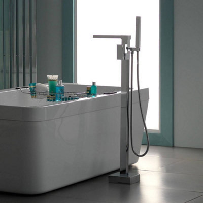 Bubly Bathrooms Chrome Freestanding Bath Shower Mixer Tap Form Style from B&Q