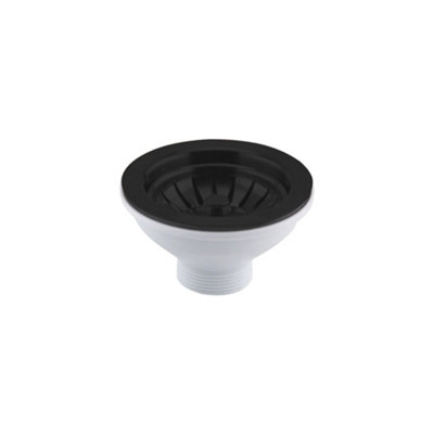 Bubly Bathrooms Matt Black Kitchen Sink Basket Strainer Waste & Plug No Overflow from B&Q