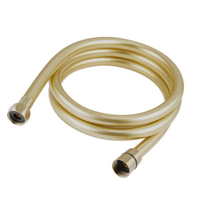 Bubly Bathrooms 1.5M Brushed Brass Shower Hose Pvc 8mm Bore from B&Q
