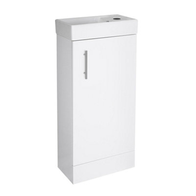 Bubly Bathrooms 400mm Compact Cloakroom Storage Bathroom Vanity Unit & Ceramic Basin Sink from B&Q