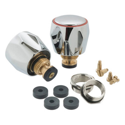 Bubly Bathrooms Tap Reviver Bath/basin Conversion Kit Handles Hot & Cold Chrome Metal (Pair) from B&Q