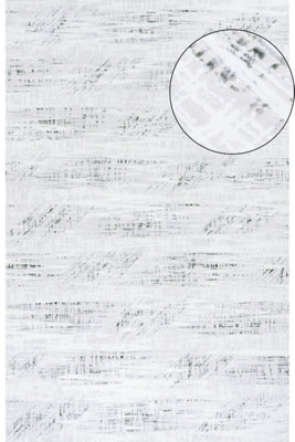 B&Q -  Carmel Cream/green Abstract Area Rug And Runner Non SheddingStain ResistantSoft