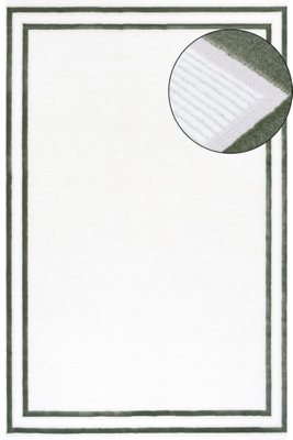B&Q -  Carmel Cream/green Bordered Area Rug And Runner Non SheddingStain ResistantSoft