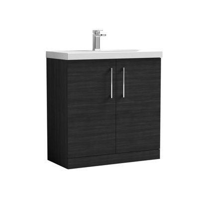 Balterley Modern Bathroom 2 Drawer Floor Standing Vanity Unit & Rectangular Mid-Edge BasinGloss White800 mm from B&Q
