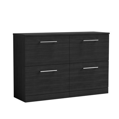 Balterley Black Level Modern Bathroom Drawer Floor Standing Vanity Unit With Worktop & D Shape Handles, Woodgrain, 1205 Mm Size 4 B&Q
