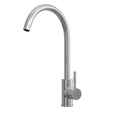 Balterley Unisex Silver Round Single Lever Kitchen Sink Mixer Tap, Top Fix Installation, Chrome In - Image 3