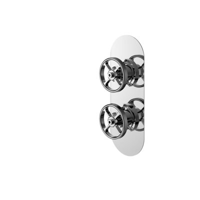 B&Q -  Knurled Twin Shower Valve W/diverter