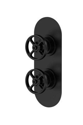 B&Q -  Knurled Twin Shower Valve W/diverter