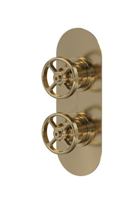 B&Q -  Knurled Twin Shower Valve W/diverter
