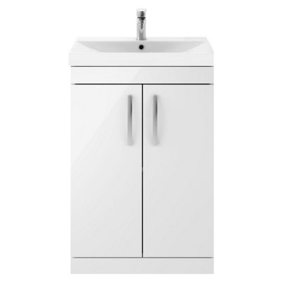 Balterley Millwich Contemporary 2 Door Floor Standing Vanity Unit With Thin Edge BasinGloss White600mm from B&Q