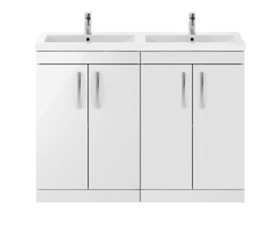 Balterley Millwich Contemporary 4 Door Floor Standing Vanity Unit With BasinGloss White1200mm from B&Q