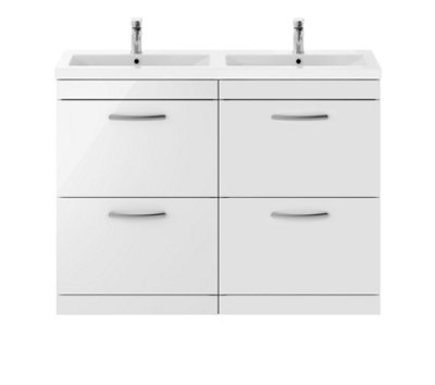 Balterley Millwich Contemporary 4 Drawer Floor Standing Vanity Unit With BasinGloss White1200mm from B&Q