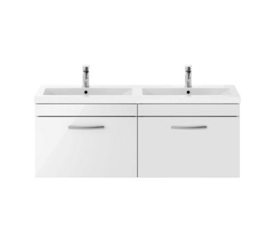 Balterley Millwich Contemporary 2 Drawer Wall Hung Vanity Unit With BasinGloss White1200mm from B&Q