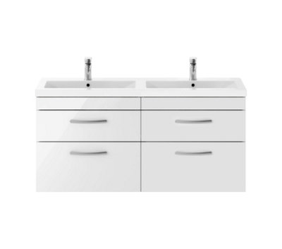 Balterley Millwich Contemporary 4 Drawer Wall Hung Vanity Unit With BasinGloss White1200mm from B&Q