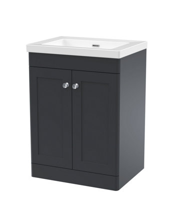 Balterley Swynnerton Traditional 2 Door Floor Standing Vanity Unit With Fireclay BasinDark Grey600mm from B&Q