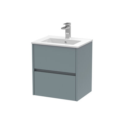 Balterley Chartley Contemporary 2 Drawer Wall Hung Vanity Unit With Minimalist BasinCoastal Grey500mm from B&Q