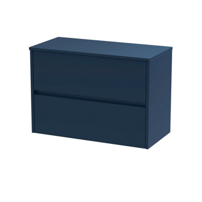 Balterley Chartley Contemporary 2 Drawer Wall Hung Vanity Unit With WorktopMidnight Blue800mm from B&Q