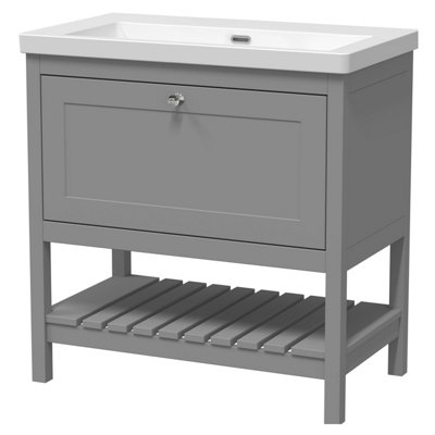 Balterley Coppenhall Contemporary 1 Drawer Floor Standing Vanity UnitCool Grey800mm from B&Q