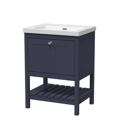 Balterley Coppenhall Contemporary 1 Drawer Floor Standing Vanity UnitIndigo Blue600mm from B&Q