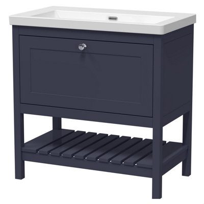 Balterley Coppenhall Contemporary 1 Drawer Floor Standing Vanity UnitIndigo Blue800mm from B&Q