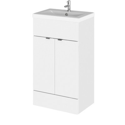 Balterley Alrewas Contemporary 2 Door Floor Standing Vanity Unit With BasinGloss White500mm from B&Q