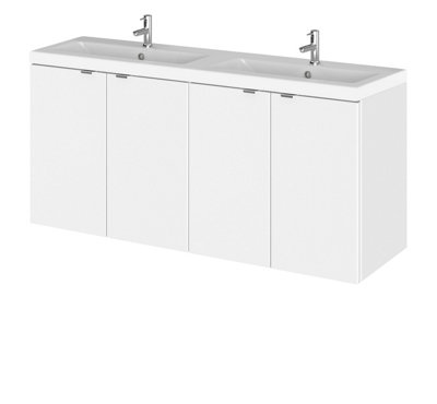 Balterley Alrewas Contemporary 2 Door Wall Hung Vanity Unit With BasinGloss White1200mm from B&Q