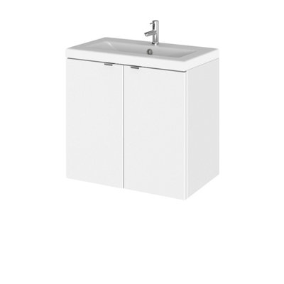 Balterley Alrewas Contemporary 2 Door Wall Hung Vanity Unit With BasinGloss White600mm from B&Q