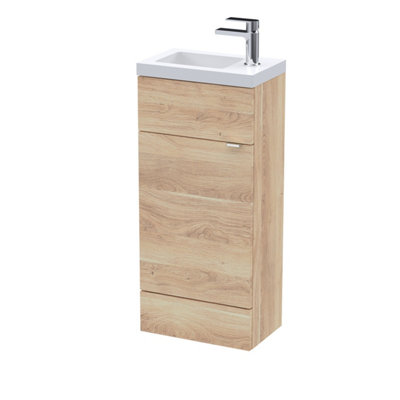 Balterley Alrewas Contemporary 1 Door Floor Standing Compact Vanity Unit With BasinBleached Oak400mm from B&Q