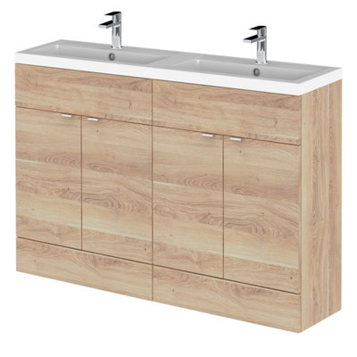 Balterley Alrewas Contemporary 4 Door Floor Standing Vanity Unit With BasinBleached Oak1200mm from B&Q