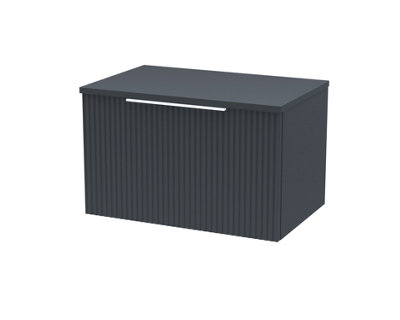 Balterley Tixall Fluted 1 Drawer Wall Hung Vanity Unit With WorktopDark Grey600mm from B&Q