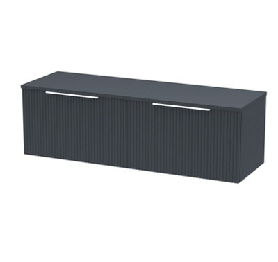 Balterley Tixall Fluted 2 Drawer Wall Hung Vanity Unit With WorktopDark Grey1200mm from B&Q