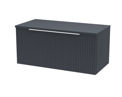 Balterley Tixall Fluted 1 Drawer Wall Hung Vanity Unit With WorktopDark Grey800mm from B&Q