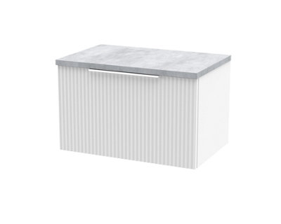 Balterley Tixall Fluted 1 Drawer Wall Hung Vanity Unit With Laminate WorktopSatin White600mm from B&Q