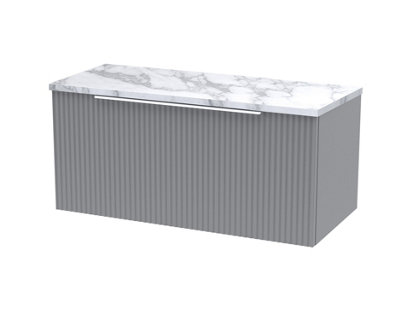 Balterley Tixall Fluted Wall Hung Vanity Unit With Laminate WorktopSatin Grey800mm from B&Q