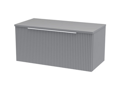 Balterley Tixall Fluted 1 Drawer Wall Hung Vanity Unit With WorktopSatin Grey800mm from B&Q