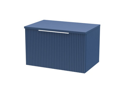 Balterley Tixall Fluted 1 Drawer Wall Hung Vanity Unit With WorktopSatin Blue600mm from B&Q