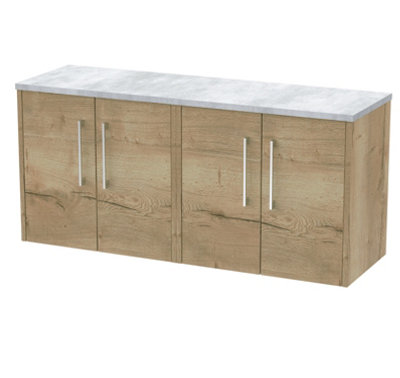Balterley Winshill Contemporary Wall Hung Vanity Unit With Laminate WorktopLight Oak1200mm from B&Q