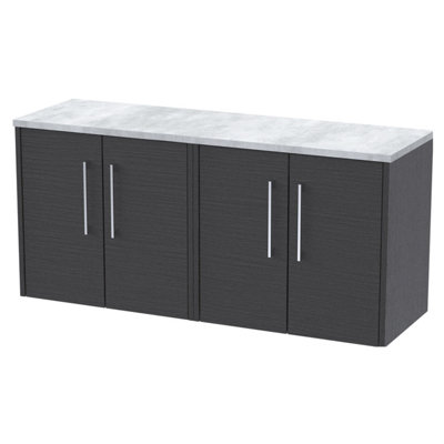 Balterley Winshill Contemporary Wall Hung Vanity Unit With Laminate WorktopWoodgrain Dark Grey1200mm from B&Q