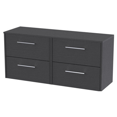 Balterley Winshill Contemporary 4 Drawer Wall Hung Vanity Unit With WorktopWoodgrain Dark Grey1200mm from B&Q